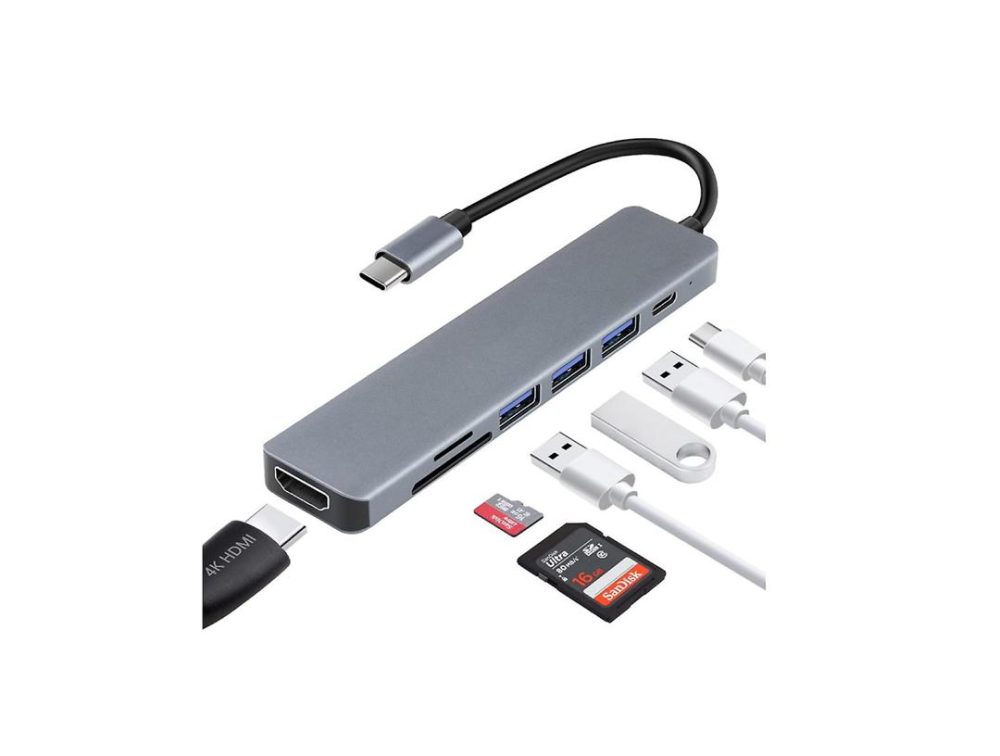 هاب 7 در 1 USB 3.0/USB 2.0/HDMI/ SD/MicroSD/TF /USB C