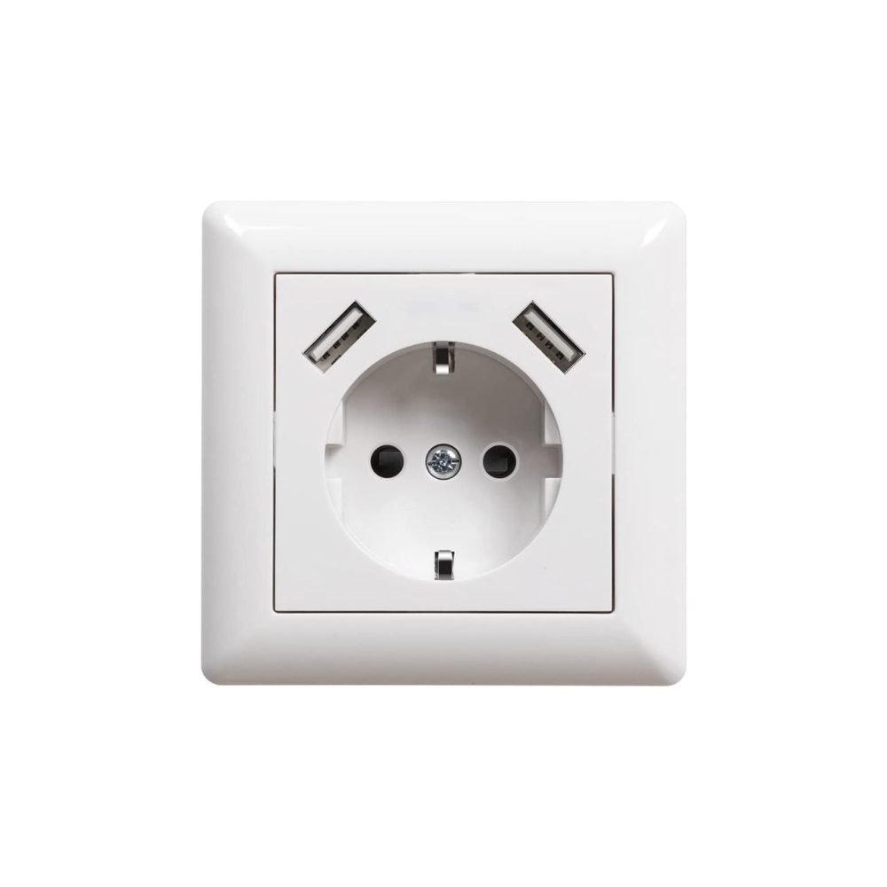 سوکت دیواری با شارژر 2 پورت USB