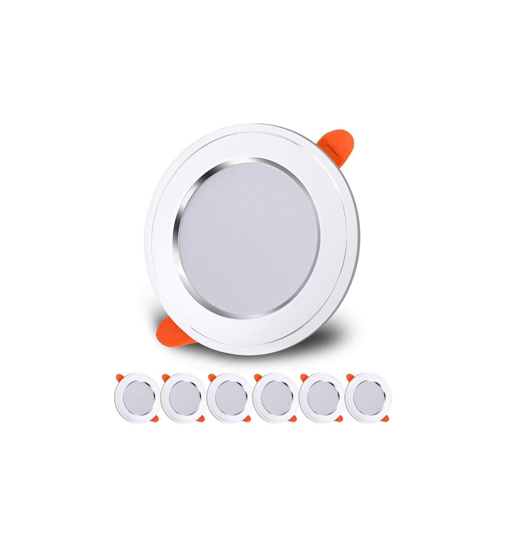 نورافکن سقفی 230 ولتی 7W گرم سفید LED 3000K توکار بسته 6 عددی برند hoobay