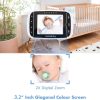 دوربین و مانیتور اتاق کودک ویدیویی با دوربین از راه دور Pan-Tilt-Zoom، صفحه نمایش LCD رنگی 3.2 اینچی برند HelloBaby - Image 4