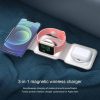 شارژر بی‌سیم 3 در 1، ایستگاه شارژ تاشو، پد شارژ بی‌سیم سریع سازگار با Iwatch/Airpods/iPhone - Image 2