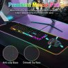 پد ماوس مخصوص بازی vicloon RGB Led با پشتیبانی از ژل استراحت مچ، تشک ماوس  ضد آب - Image 4