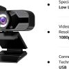 وب‌کم با میکروفون رومیزی، دوربین‌ USB 1080P HD با پوشش خصوصی و سه‌پایه مدل ANVASKETEK - Image 6