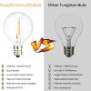 چراغ‌های رشته‌ای OxyLED پاسیو LED در فضای باز گلوب ضدآب آویزان بیرونی ادیسون نورپردازی 28 لامپ سفید گرم - Image 2