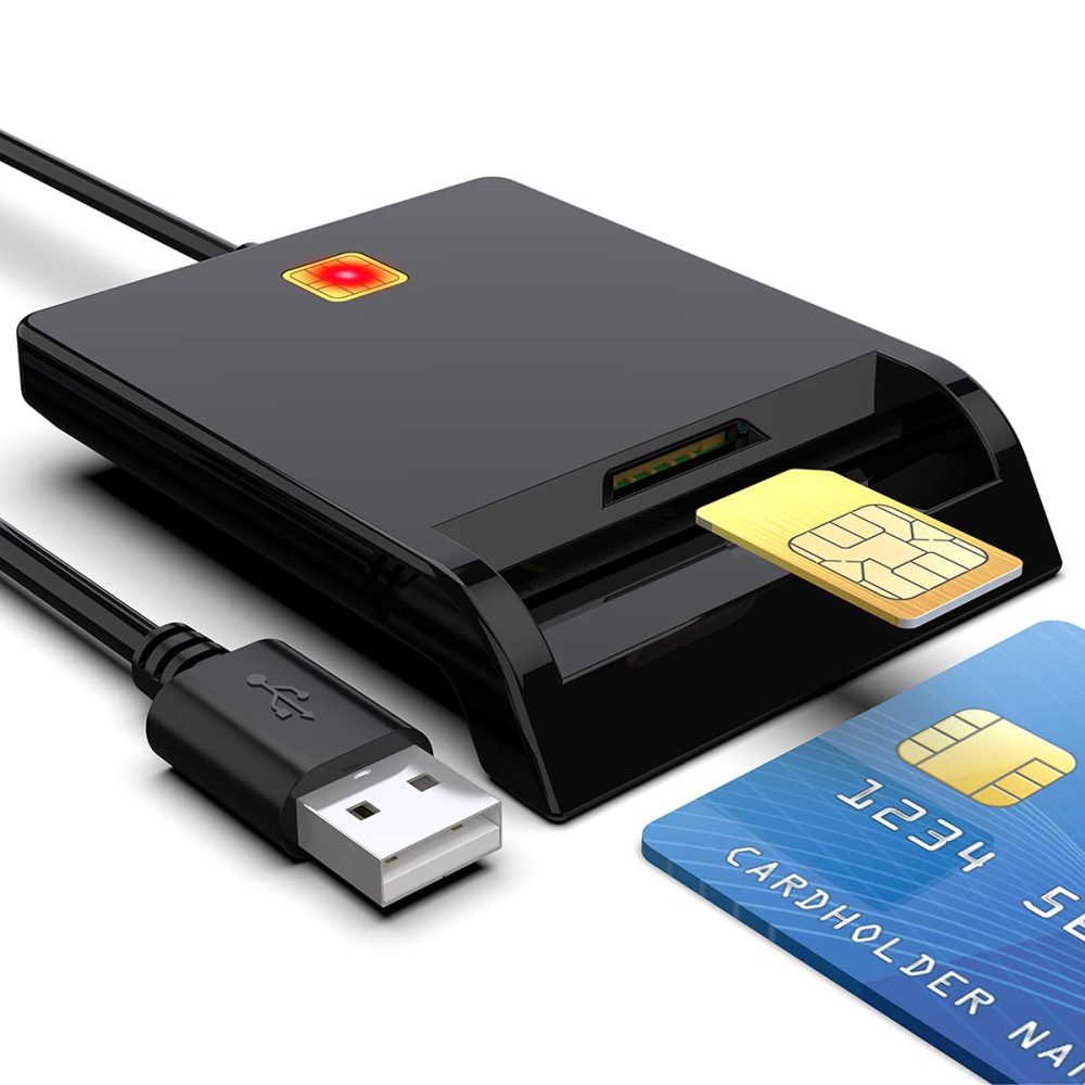 کارت خوان تراشه، کارت خوان USB نظامی 2 در 1 DOD، کارت CAC، سیم کارت خوان سازگار با ویندوز، لینوکس،