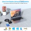 کارت خوان تراشه، کارت خوان USB نظامی 2 در 1 DOD، کارت CAC، سیم کارت خوان سازگار با ویندوز، لینوکس، - Image 6