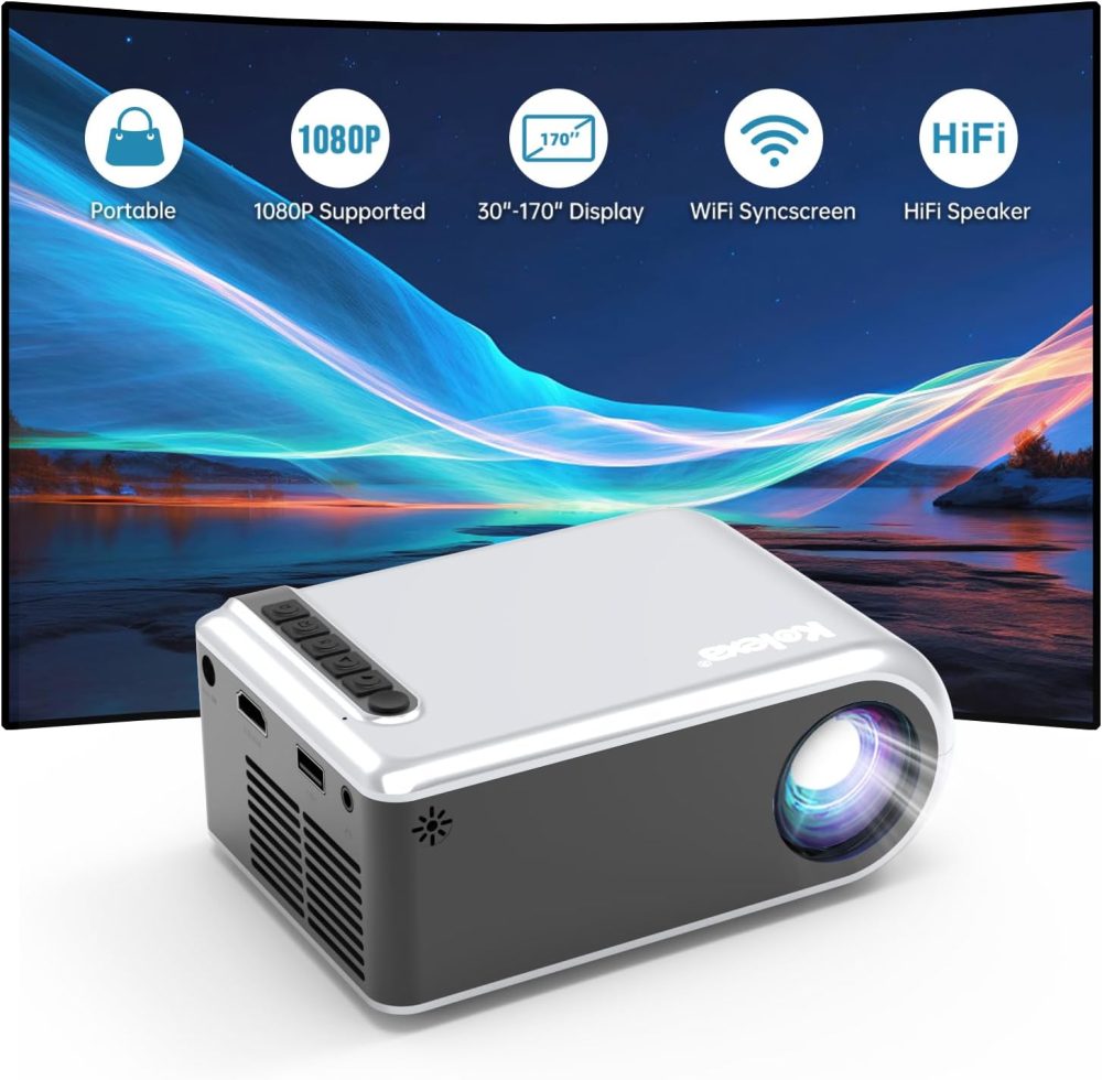 پروژکتور مینی کولکسا با وای فای، پشتیبانی از Full HD 1080P Proyector Portatil، برند: kolexa