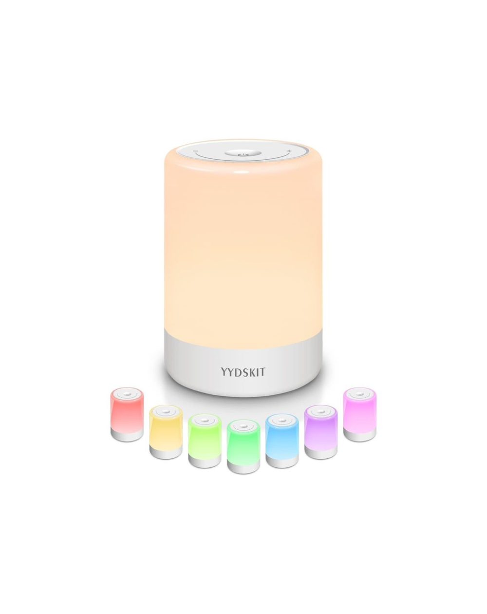 چراغ شب  YYDSKIT،  با نور گرم ،  قابل حمل 7 رنگ قابل تنظیم، قابل شارژ LED با کنترل لمسی برای اتاق خواب کودک،