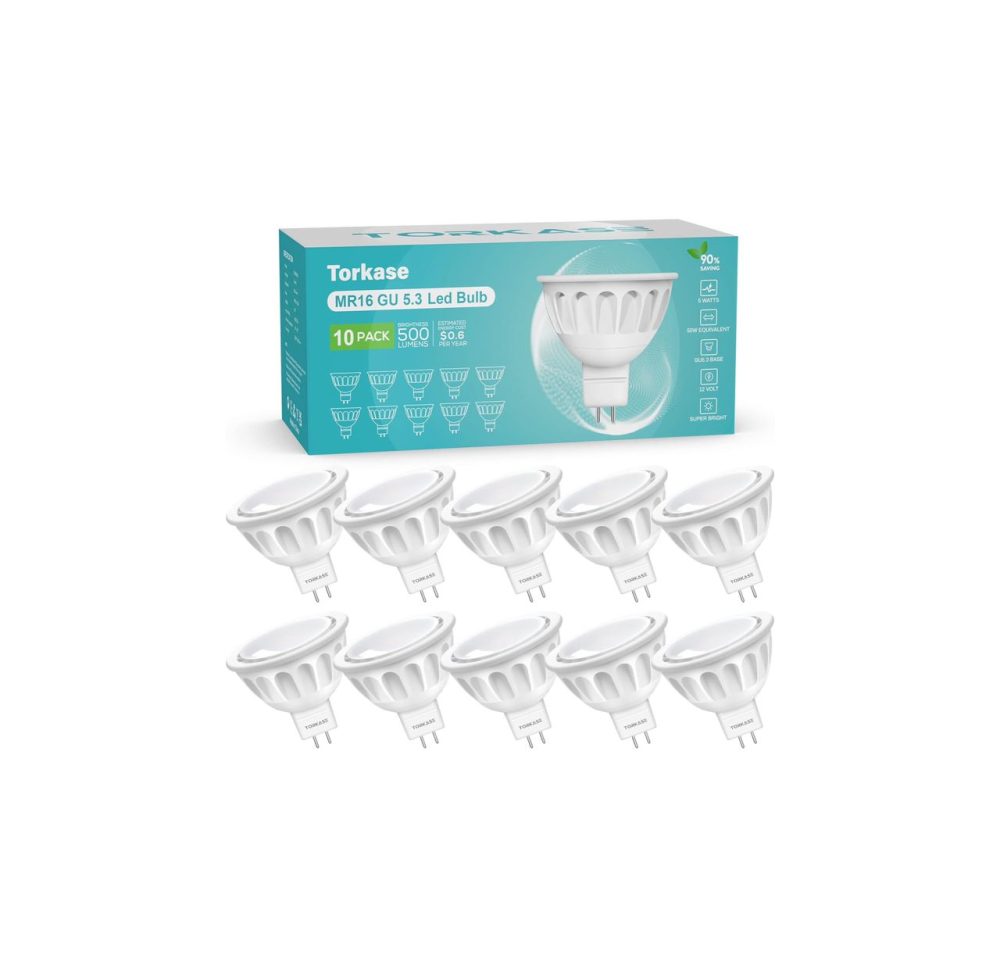 لامپ های LED Torkase MR16 GU5.3 12 ولت 5 وات سفید گرم  بسته 10 عددی