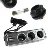 سوکت فندکی خودرو شارژر USB دوشاخه شارژر DC 12V/24V سه گانه با پورت USB - Image 2