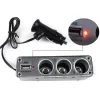 سوکت فندکی خودرو شارژر USB دوشاخه شارژر DC 12V/24V سه گانه با پورت USB - Image 5