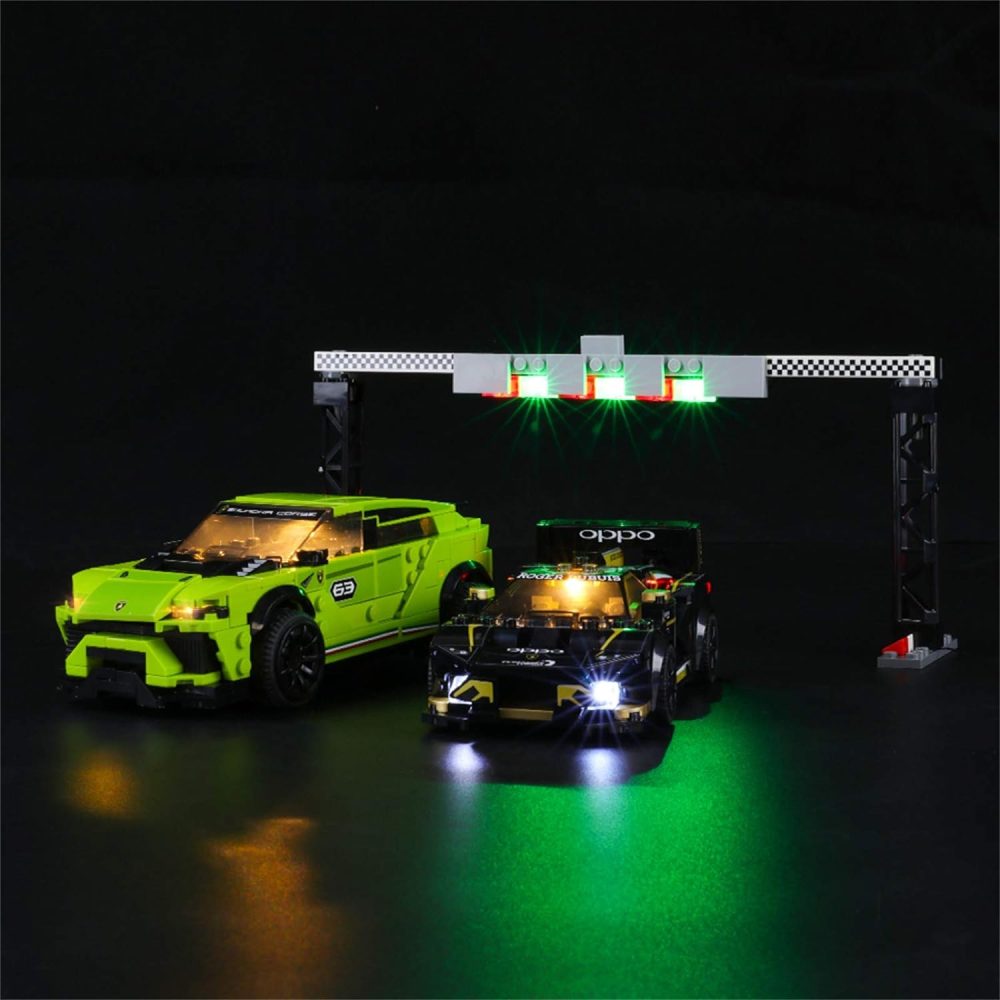 کیت نور LIGHTAILING برای (Speed Champions Lamborghini Urus ST-X و Lamborghini Huracán Super Trofeo EVO Building Blocks Model - Led Light Kit سازگار با Lego 76899 (لگو شامل نمی شود)
