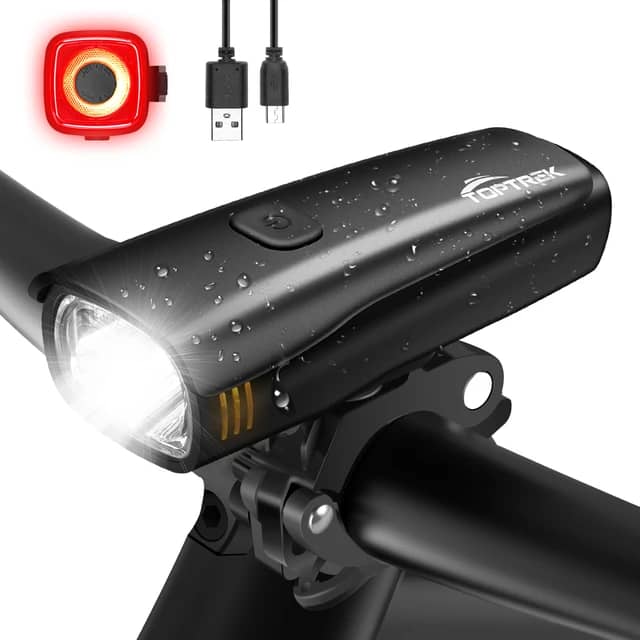 چراغ دوچرخه ضد آب شارژ USB برند Toptrek