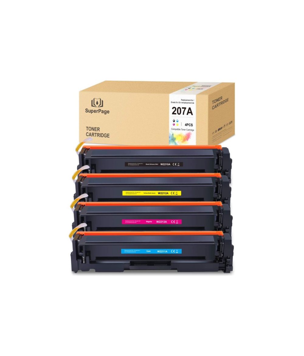 کارتریج تونر 4 عددی سازگار Superpage 207A بدون تراشه برای HP Color Laserjet Pro M255dw