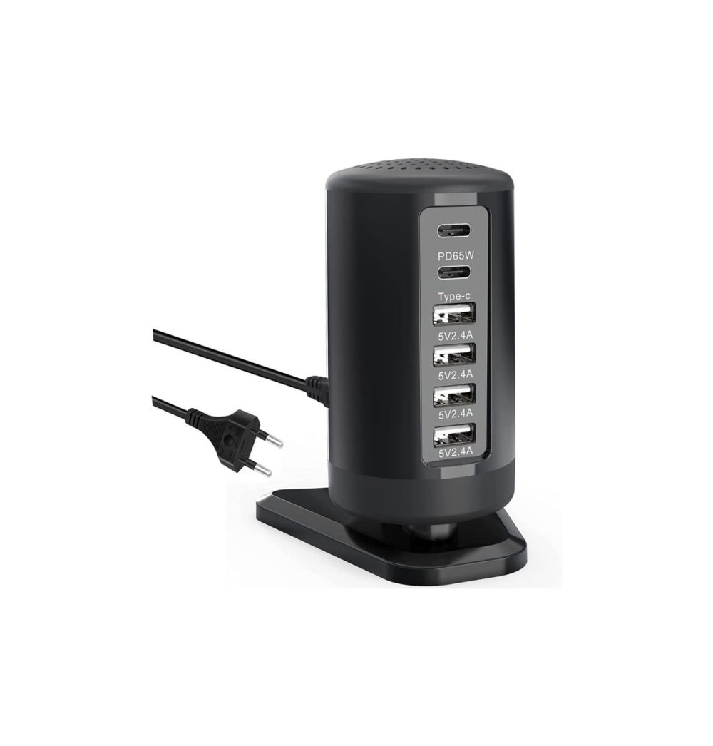 شارژر رومیزی ایستاده 6 پورت  USB C و  USB برند HONGYEE