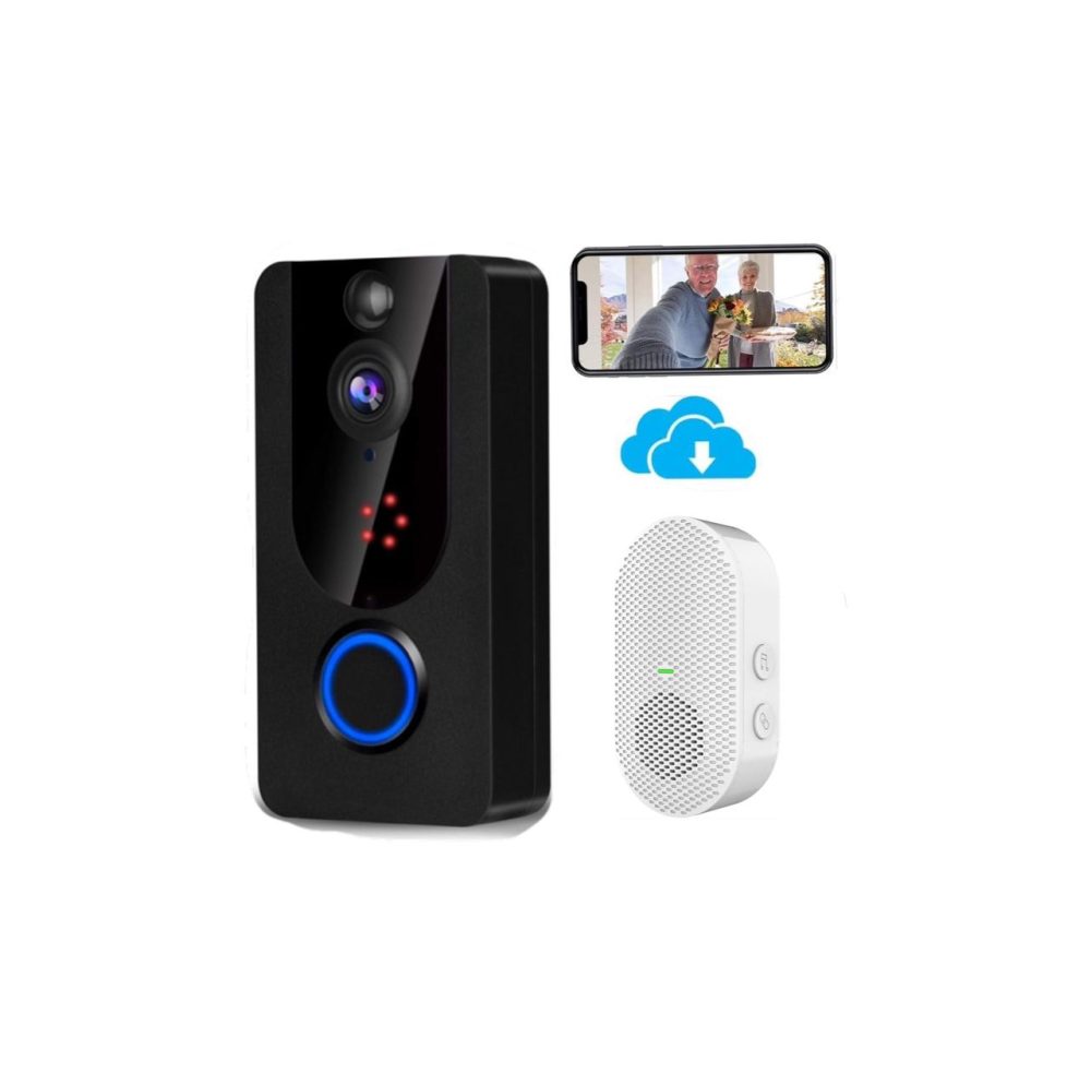 آیفون تصویری درب بی‌سیم 1080P هوشمند Wi-Fi با سرویس ابری، ضد آب برند Bextgoo