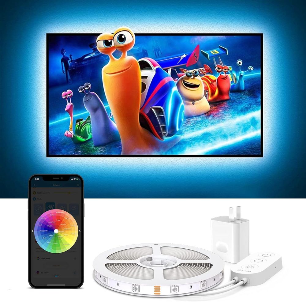 ریسه LED نور پس‌زمینه همگام‌سازی موسیقی RGB DIY برای تلویزیون‌های 46-60 اینچی برند Govee