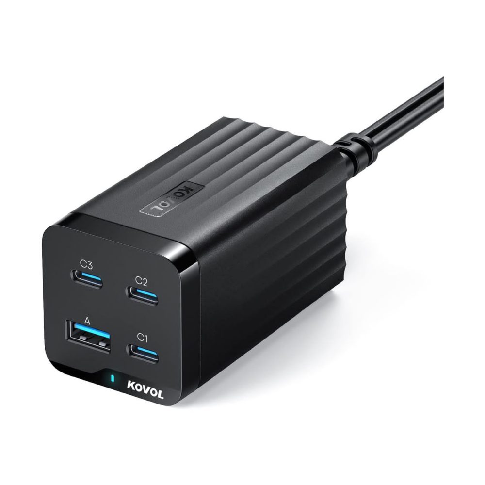 شارژر گان 4 پورت USB-C و USB-A برند  KOVOL 65W-3C1A GANiiii