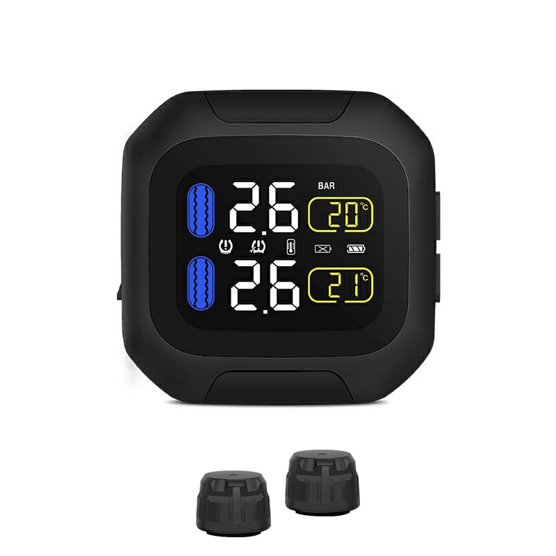 سنسور و نمایشگر باد لاستیک موتور سیکلت TPMS بی سیم برند invtek