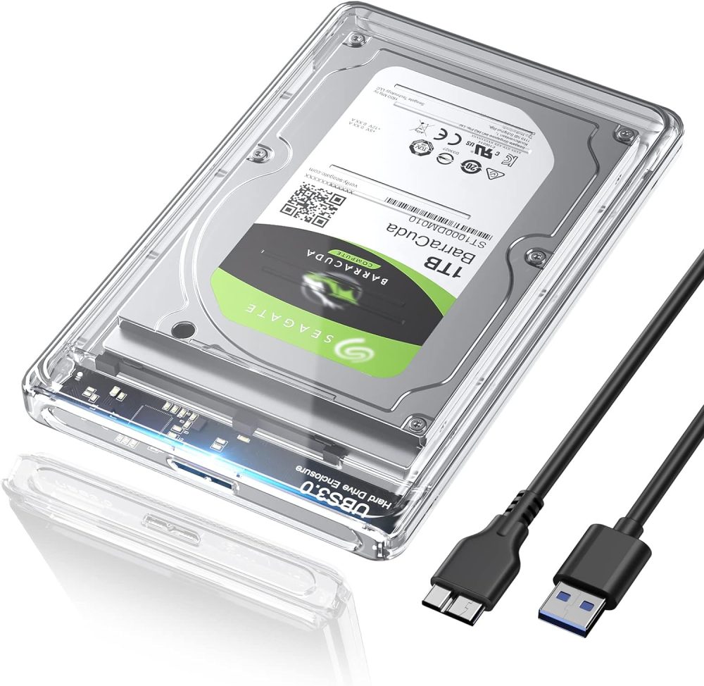 محافظ هارد اکسترنال شفاف USB 3.0 به SATA III برای هارد SSD 7 میلی متری/9.5 میلی متری برند POSUGEAR