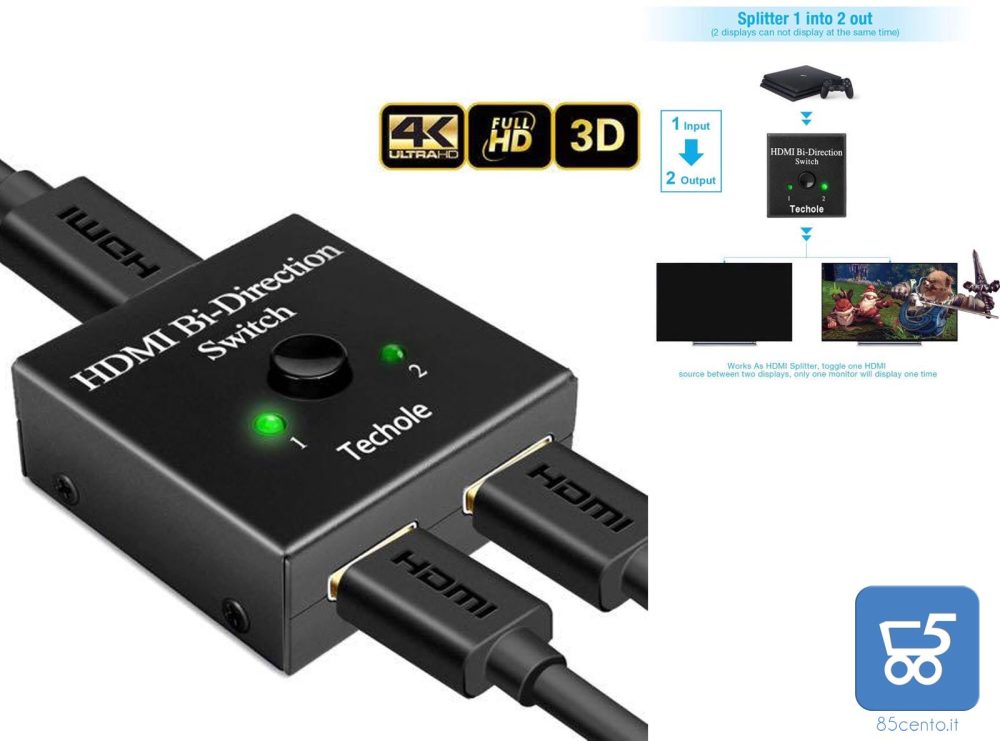سوییچر 2 در1 HDMI Techole مدل HS303