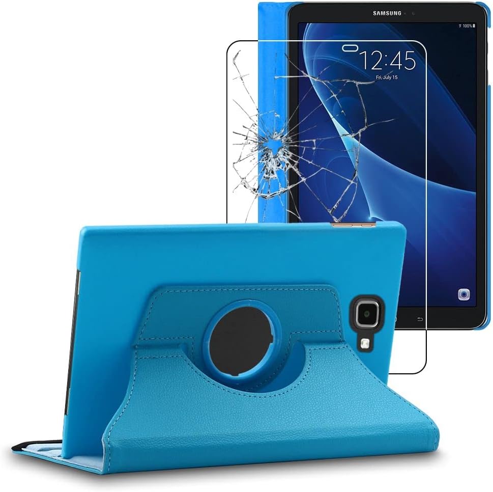 قاب محافظ چرم PU همراه با گلس Samsung Galaxy Tab A6 A 10.1 (2018، 2016) T580 T585