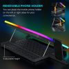 کول پد لپ تاپ و نگهدارنده گوشی نور های RGB برند TopMate مدل C12 - Image 4