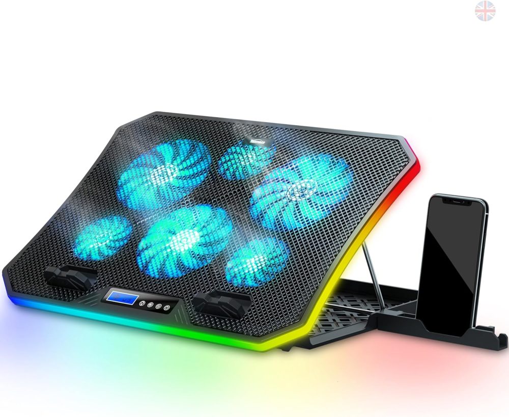 کول پد لپ تاپ و نگهدارنده گوشی نور های RGB برند TopMate مدل C12