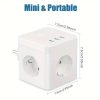 سه راهی برق آداپتور USB مکعبی 6 در 1 (2500W/10A) با سوئیچ، 3 خروجی USB (5V/3.1A) دیزاین آلمان برند OEM - Image 4