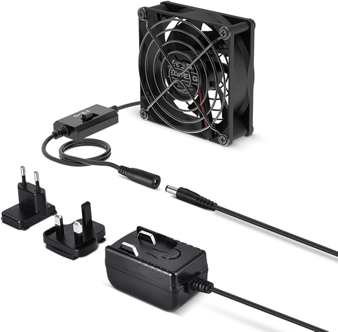 فن 80 میلی‌متری 12 ولتی 3 سرعته، فن Case Fan سازگار با رایانه / PS / کابینت AV / روتر چند طرفه برند ELUTENG