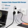 سه راهی برق آداپتور USB مکعبی 6 در 1 (2500W/10A) با سوئیچ، 3 خروجی USB (5V/3.1A) دیزاین آلمان برند OEM - Image 6